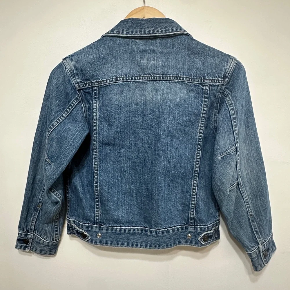Vintage Gap Kids Denim Jacket Kids Size 8 Blue Jean Button Up Y2K Casual Trucker